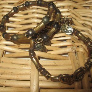 2 PC SET BUNDLE Vintage Wrap Bracelet Alex and Ani Brass infused with energy